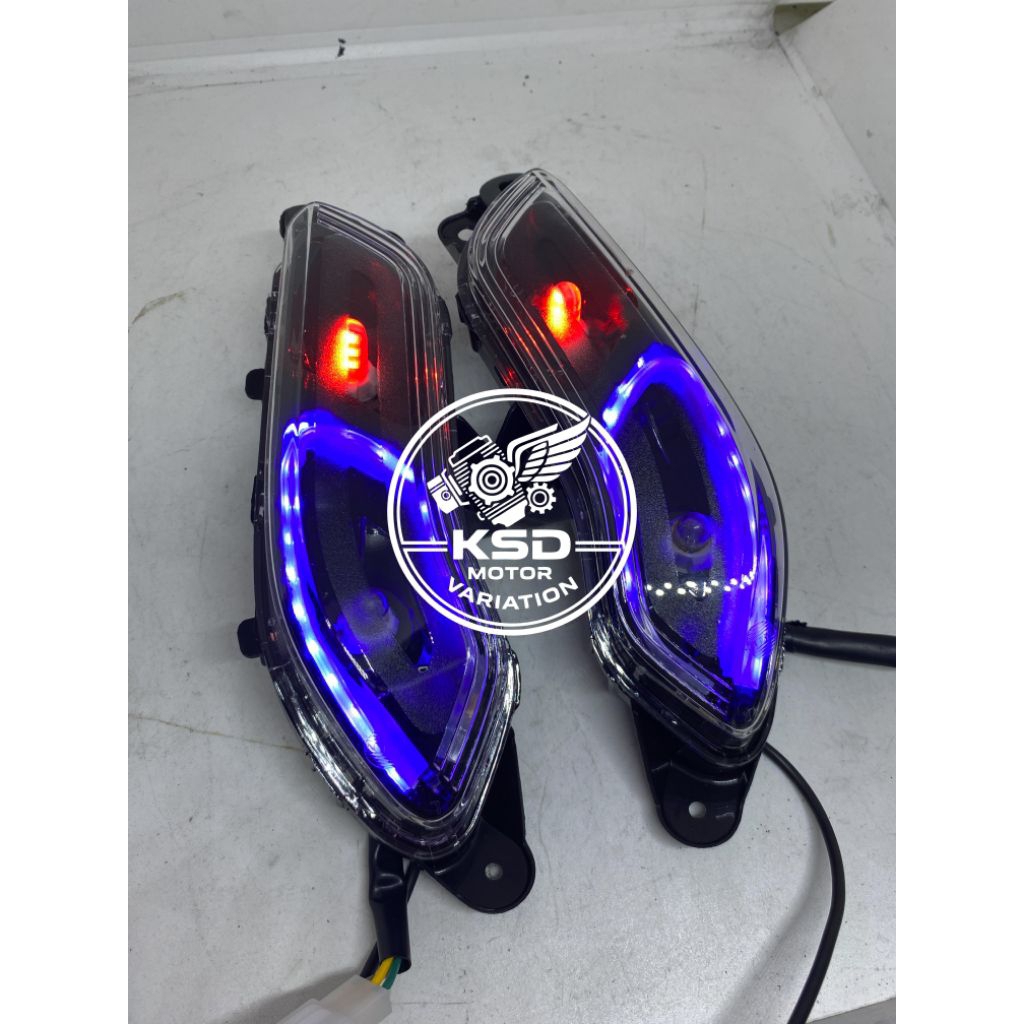 Paket Lampu Sein Sen Depan + Belakang Honda Scoopy Fi K16 2013 2014 2015 2016 Custom alis running