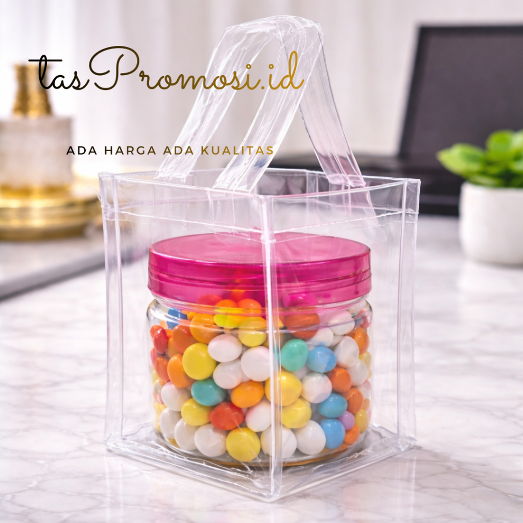 Dus cup cake Tas isi 1 Tas Mika Mini transparan Toples Tabung 400ml Hampers tAS Sauvernir Pernikahan