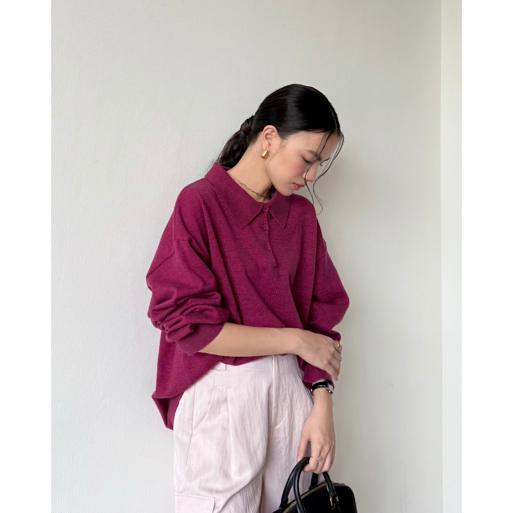 Gonegani Polo Sweater Magenta