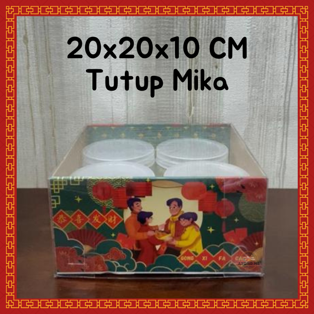 KOTAK IMLEK 20X20X10 / BOX HAMPERS CNY / BOX CNY TUTUP MIKA