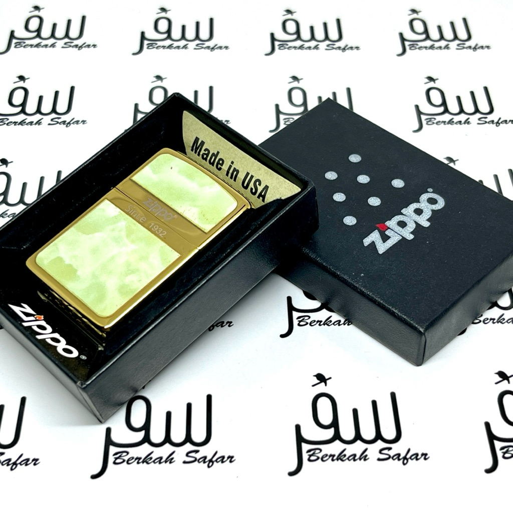 Zippo Gold Tone Marbled Stone Classic Design Since 1932 Original