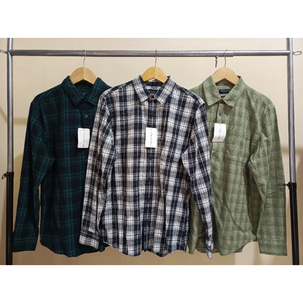 EXECUTIVE KEMEJA PRIA FLANEL REGULAR FIT LENGAN PANJANG ORIGINAL