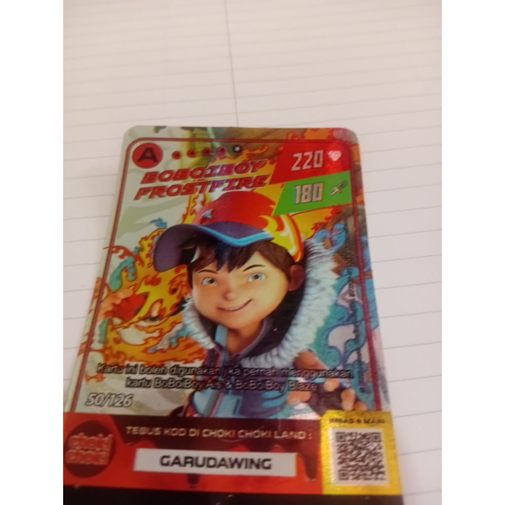 Kartu Boboiboy FROSTFIRE Karakter A 220/180