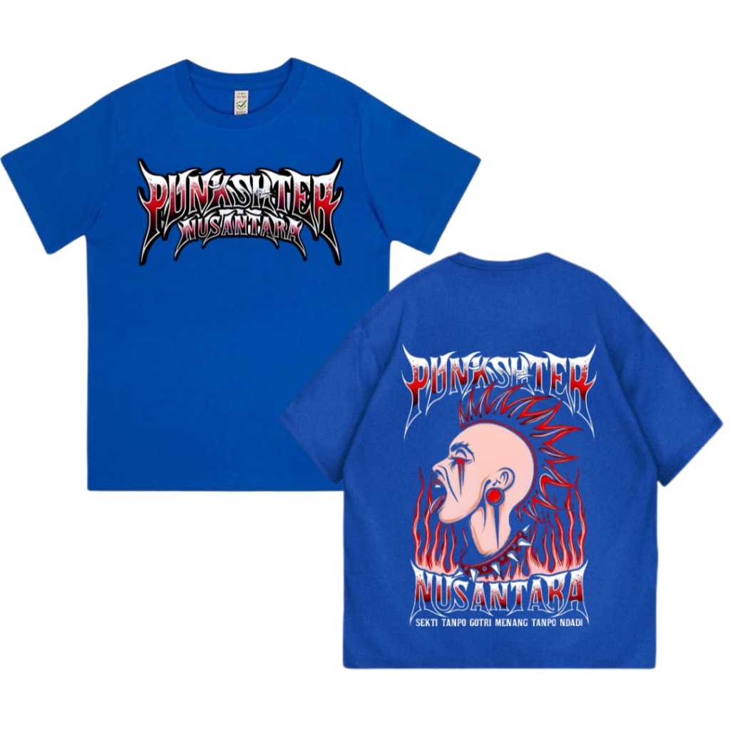 Norm Store | Custom Kaos Punkshter Nusantara | Cotton Combed 30s 24s Warna Biru