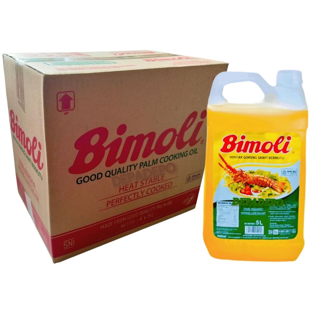 Minyak Goreng Bimoli 5 Liter - Pilihan isi 3 Jerigen Atau 4 Jerigen 1 Dus