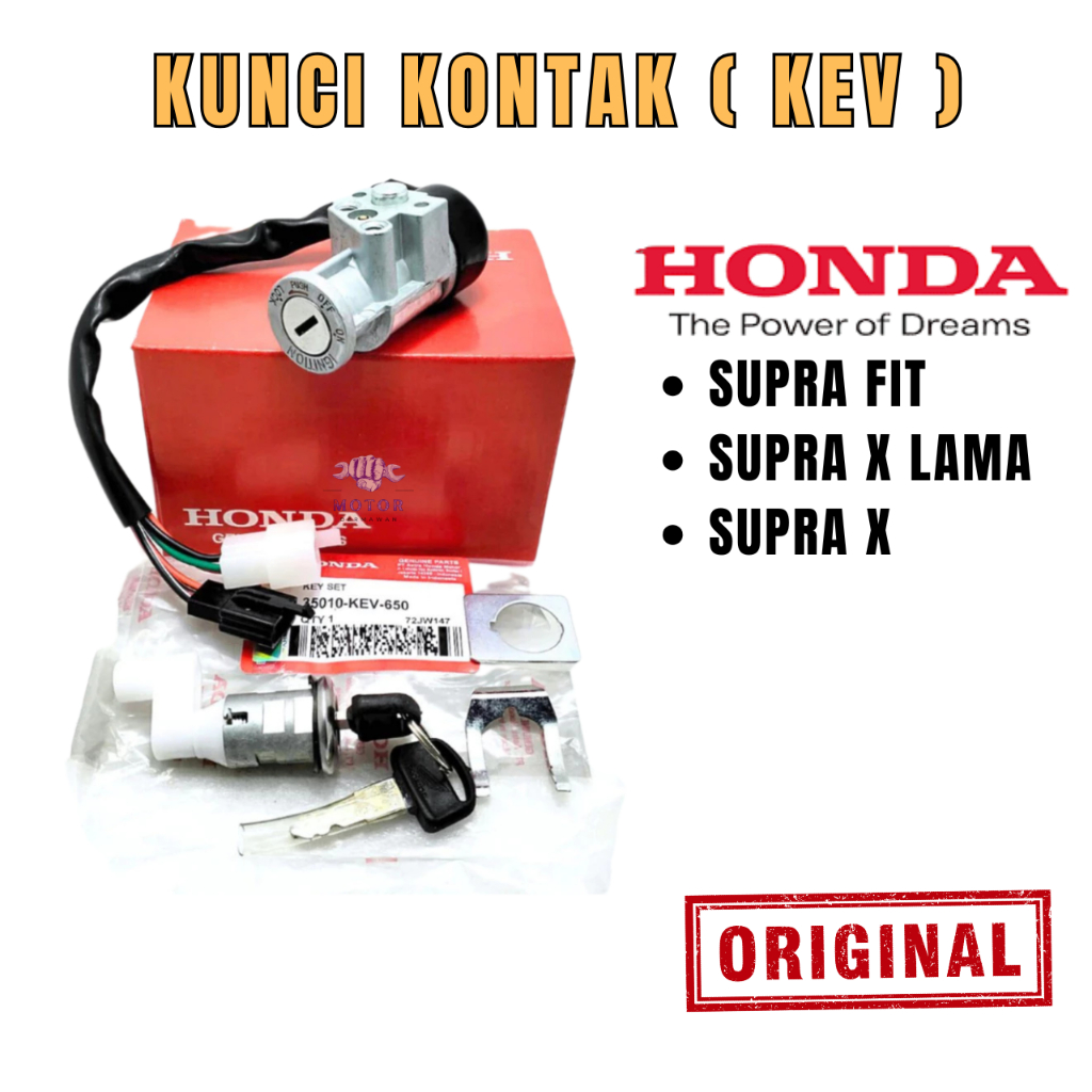 35010-KEV-650 ORIGINAL Kunci Kontak Set KEV Key Set Honda Supra Fit Supra X Supra Lama