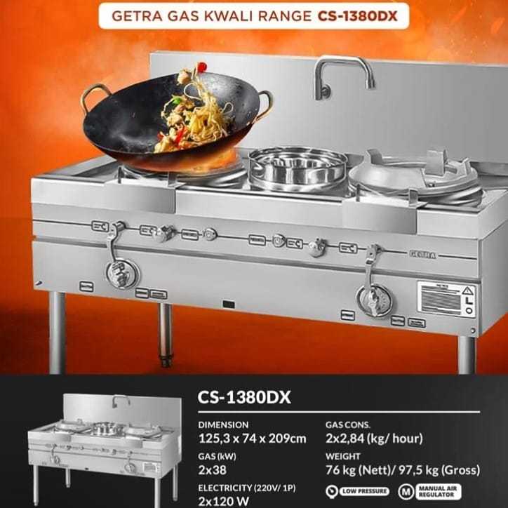 GETRA Kompor Kwali Range / Gas Kwali Range Low Preasure with Blower / Kompor Kwali Proyek MBG