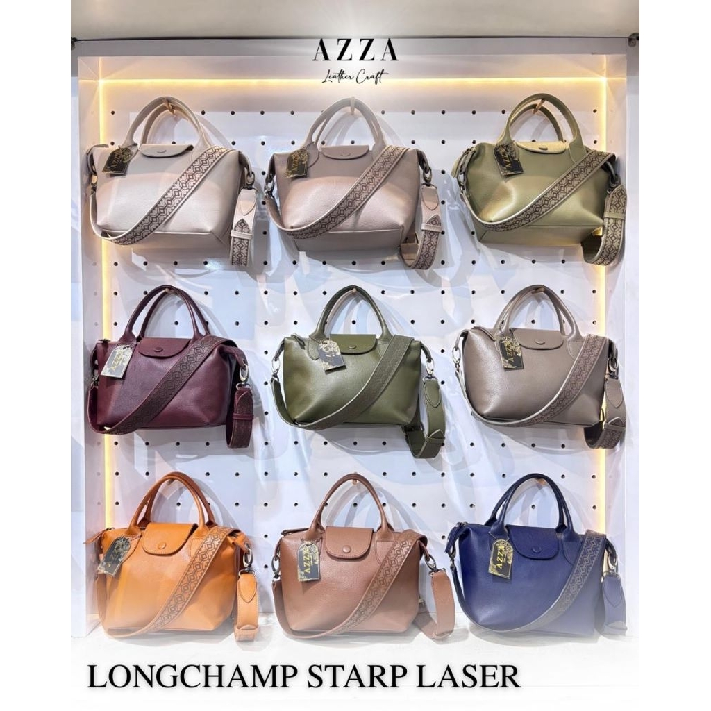 Azza Leather Craft Longchamp Strap Laser Tas Tali Slempang Wanita - Kulit Sapi Asli