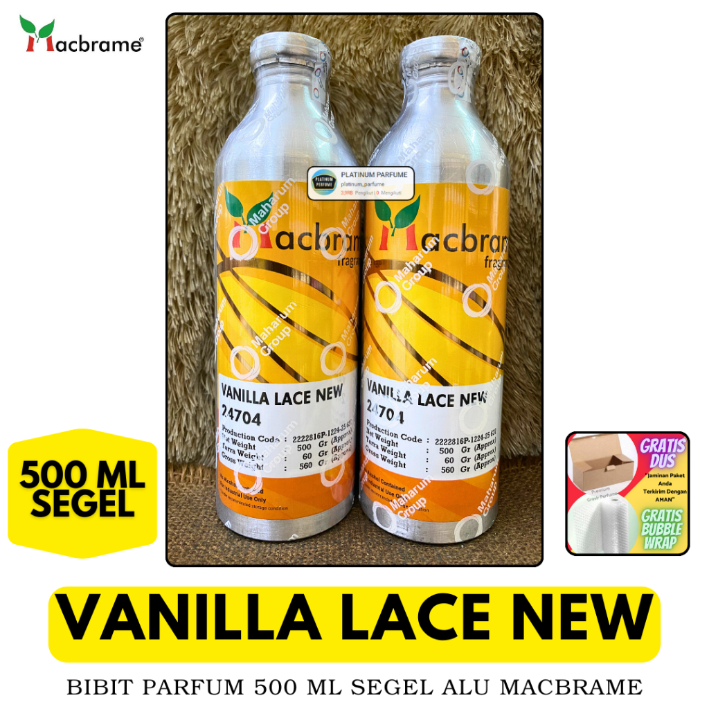 VA LACE NEW 500 ML SEGEL Alumunium Bibit Parfum MACBRAME - Biang Parfum Tahan Lama Wanita Eclass Fra