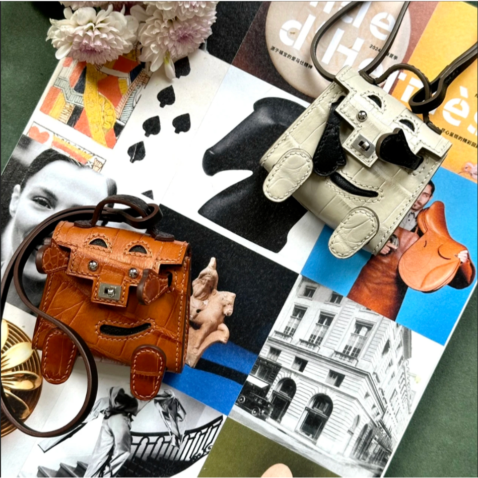 Pre Order Gantungan Tas Mini Robot Doll Kulit Exotic Croco Premium Model Kelly Bag Charm Lucu 6x8 cm