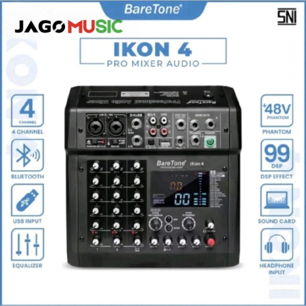 Baretone Ikon 4 Mixer Audio Profesional Mixer Baretone Ikon4 4Channel