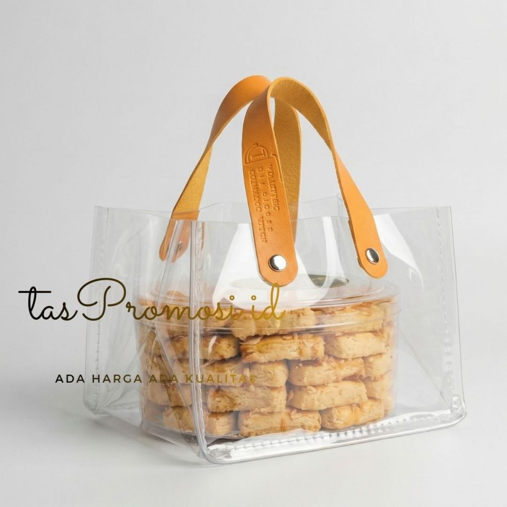 Tas kue Nastar 500 gr, Tas kue kering bulat , tas hampers full mika transparant, Tas  Kue 500 gr