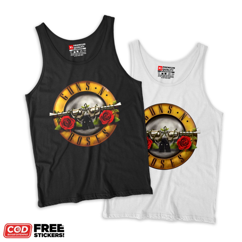 SyndicateMusicMerch Kaos Singlet Lekbong Distro Guns N Roses | Kaos oblong Distro GNR Bahan Katun Co