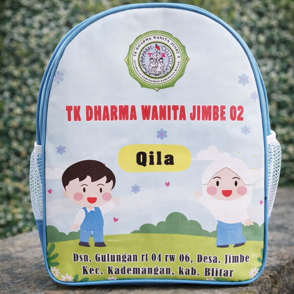 A Little Bundle Tas Ransel Ultah Anak Custom Nama Tas Sekolah Anak TK Dharma Wanita Jimbe Jumbo Full