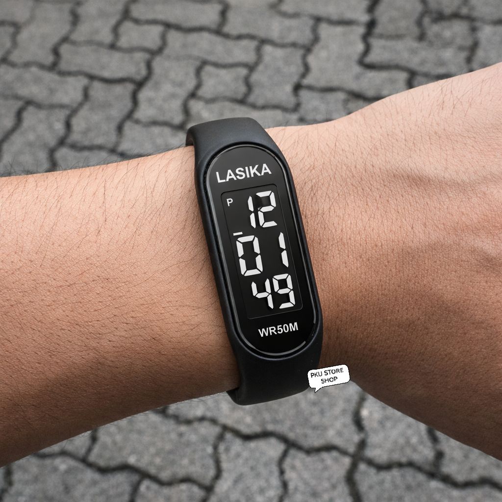 Jam Tangan Digital Pria Wanita Tahan Air WR50M Tali Karet - LASIKA Original Desian Minimalis Kekinia