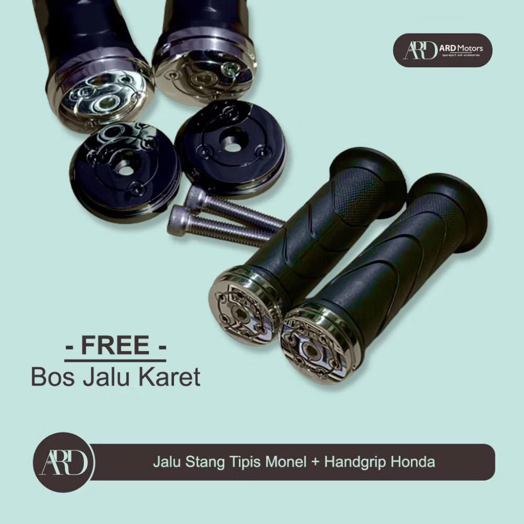 Jalu stang Monel Jalu Stang Tipis Monel+Handgrip Honda Style Plat Kt