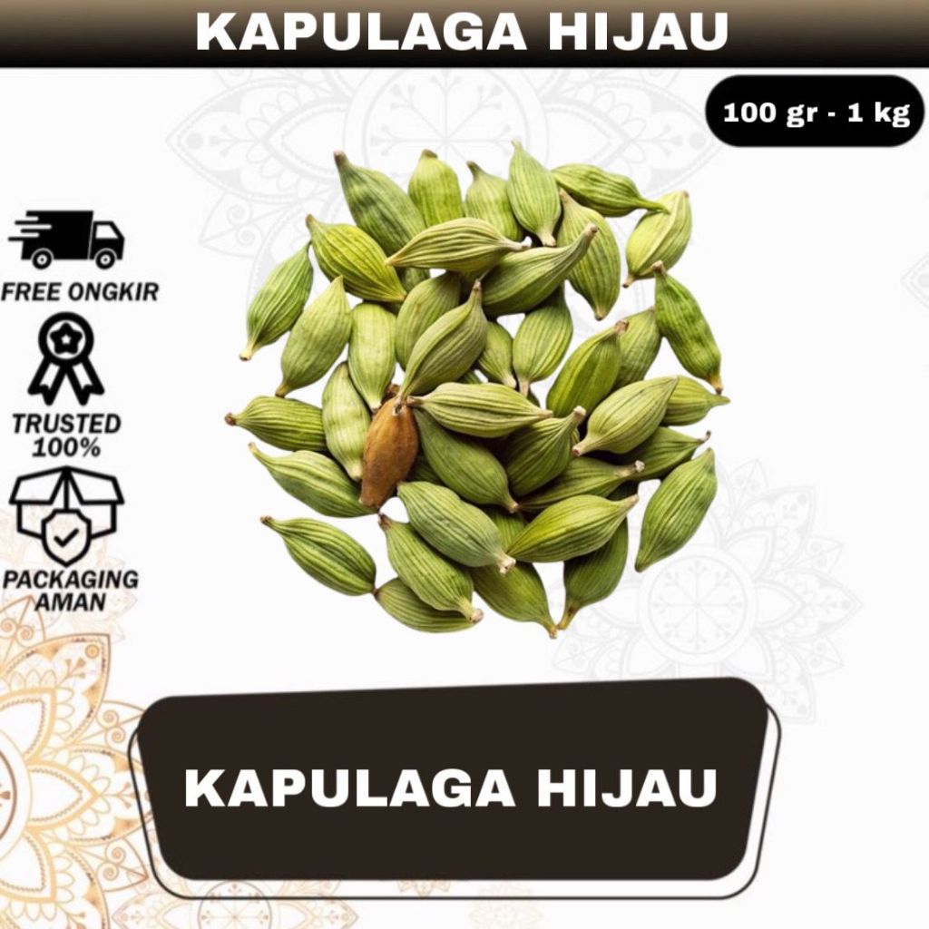 Kapulaga Hijau Rempah Premium India 1Kg | Green Cardamon Kapolaga