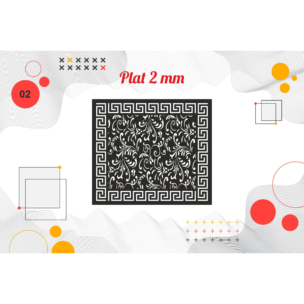 Laser Plat Pagar, Ornamen Pagar, Krawangan, Plat Cnc, Plat Cutting, Plat Laser Cutting, type 03