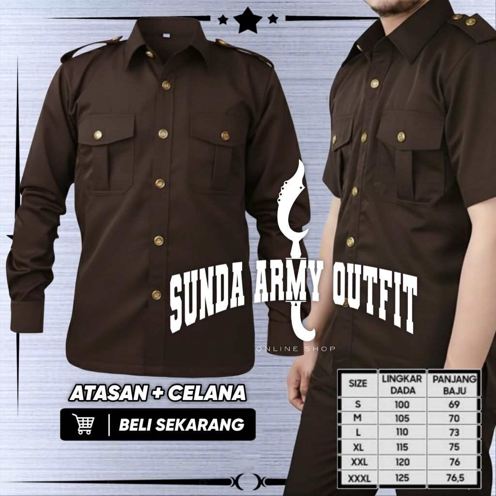 Seragam Safari Security Baju Safari Setelan Safari Seragam Dinas Safari Seragam Safari Coklat Seraga