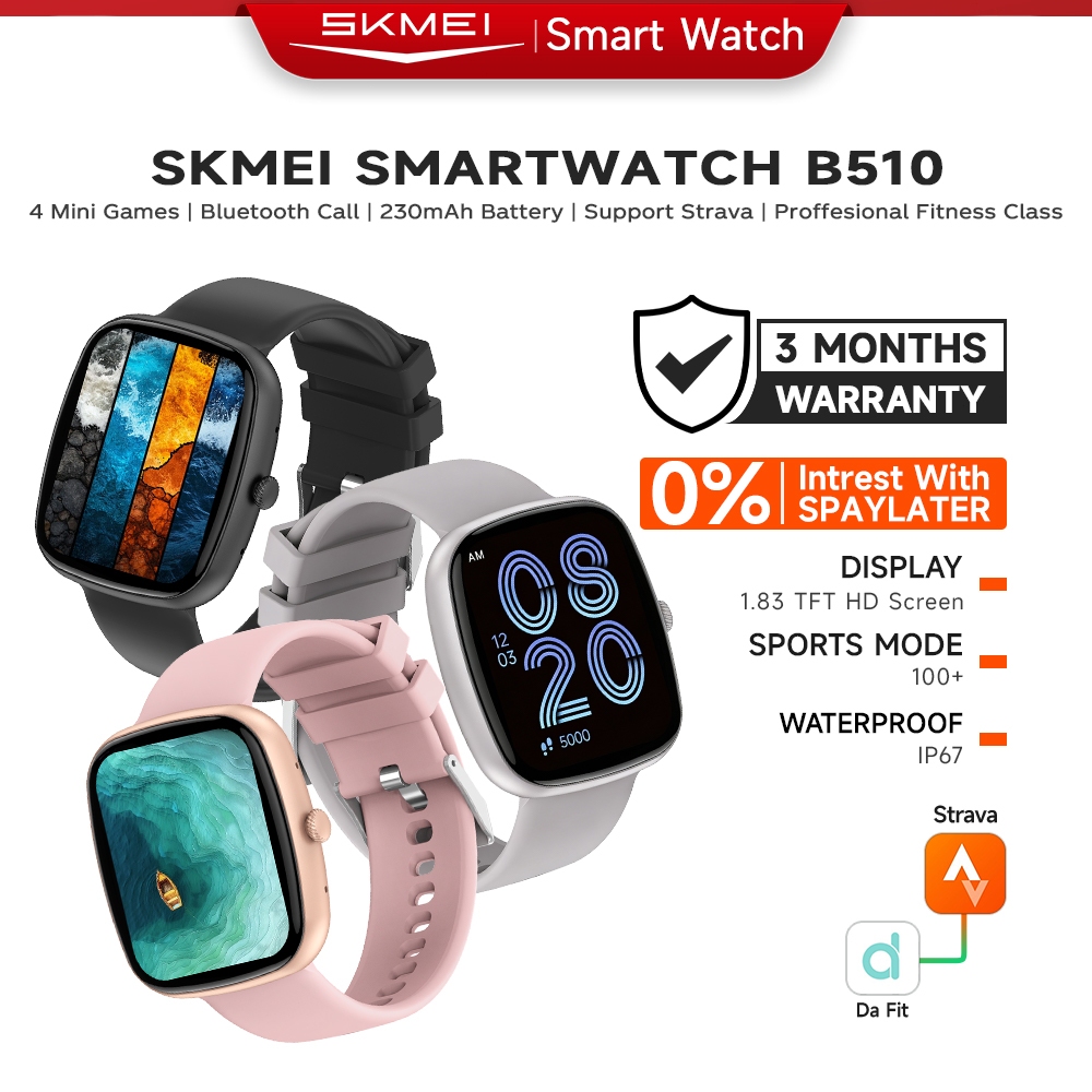 SKMEI B510 Smartwatch 1.83inci Touchscreen Jam Tangan Pria IP67 Waterproof Smartwatch SKMEI Support 