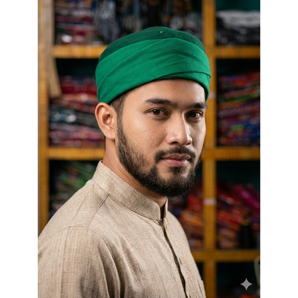 PECI IMAMAH PERMANEN 2 LIPAT MOTIF POLOS TANPA BUNTUT