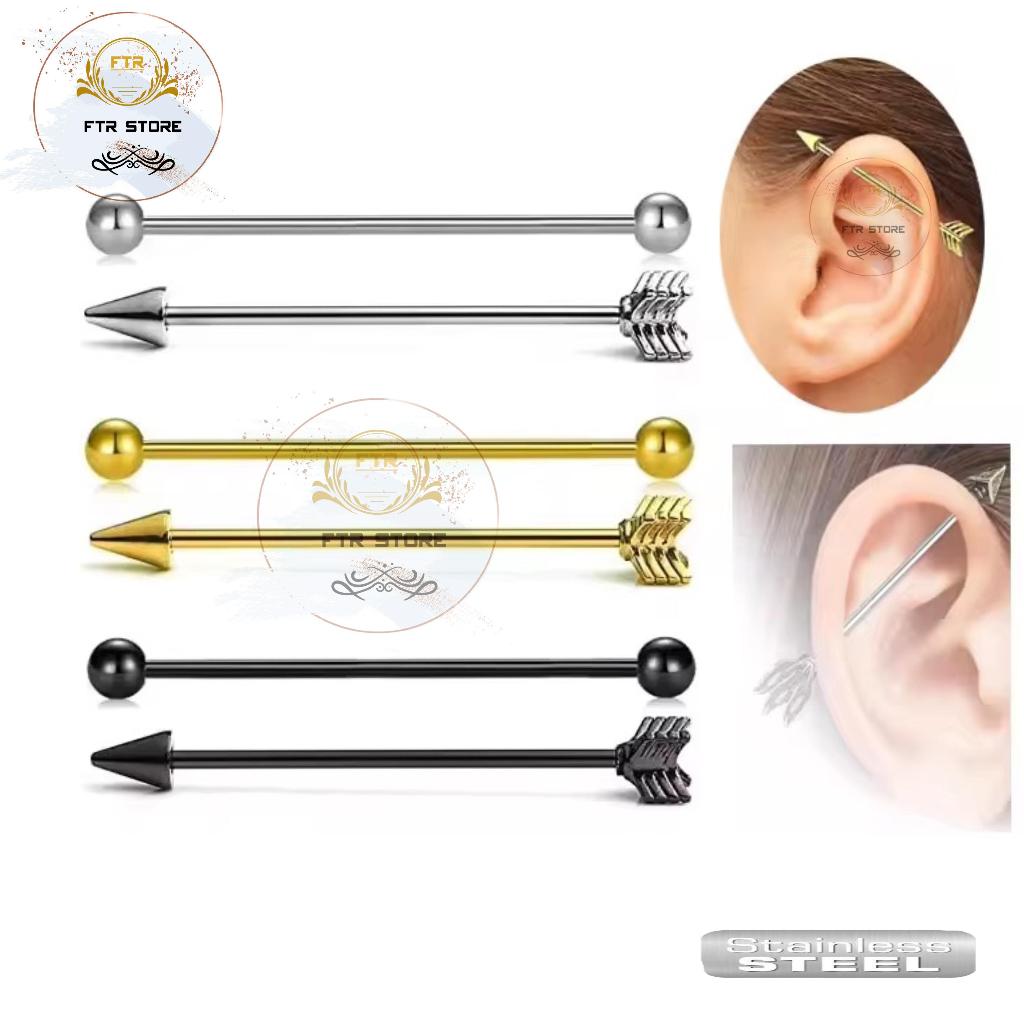 1PC Anting industrial piercing stainless stell/ Anting barbel industrial Stainles stell