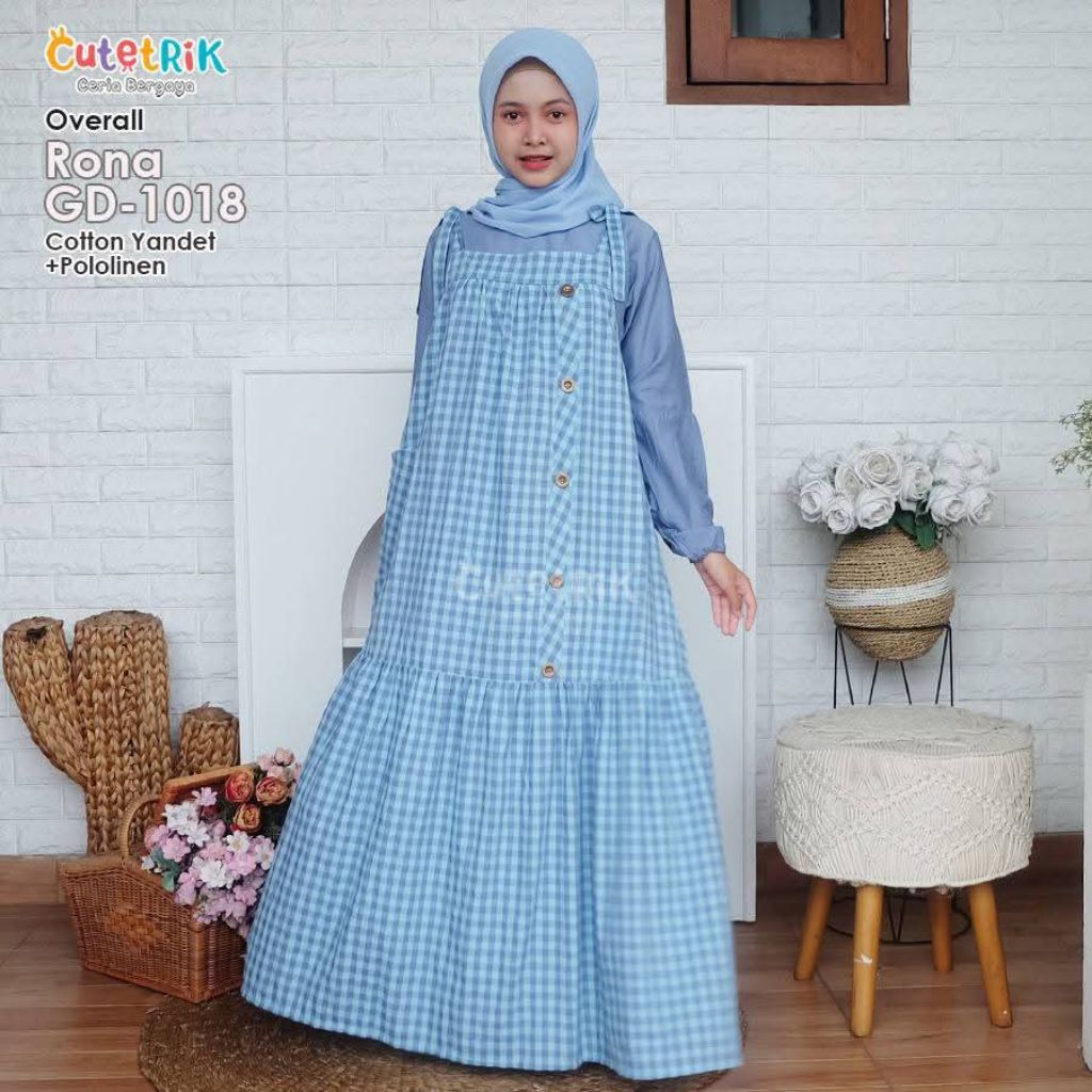 PROMO SALE CUTETRIK - OVERALL SET INNER ANAK PEREMPUAN RONA  TANGGUNG UMUR 10 11 12 13 14 15 TAHUN -