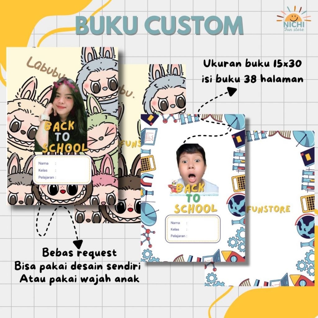 BUKU CUSTOM WAJAH/BUKU CUSTOM WAJAH ANAK SEKOLAH
