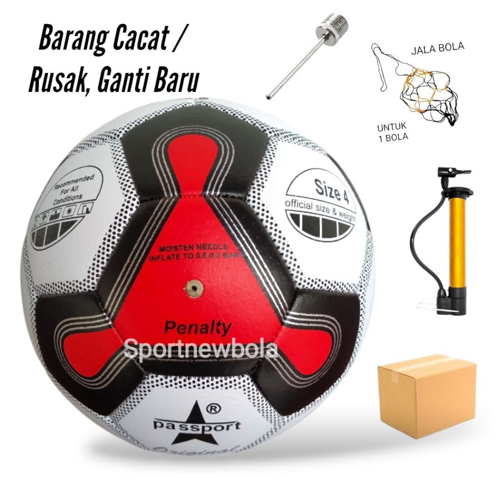 Bola Sepak Passport Size 4 Original Asli Jahit Free Pompa . Bola Kaki No 4 . Bola Sepak Anak