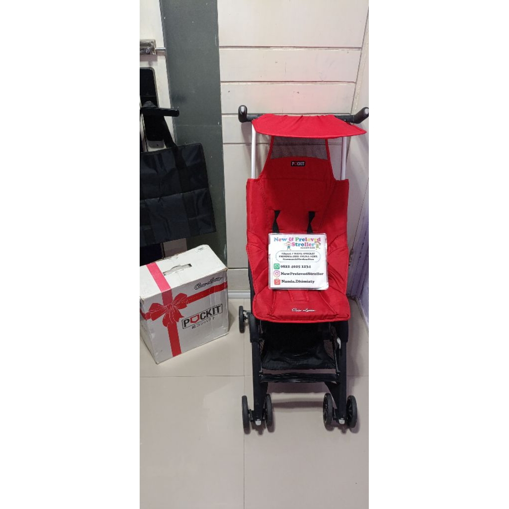 Stroller pockit gen 2 biru preloved
