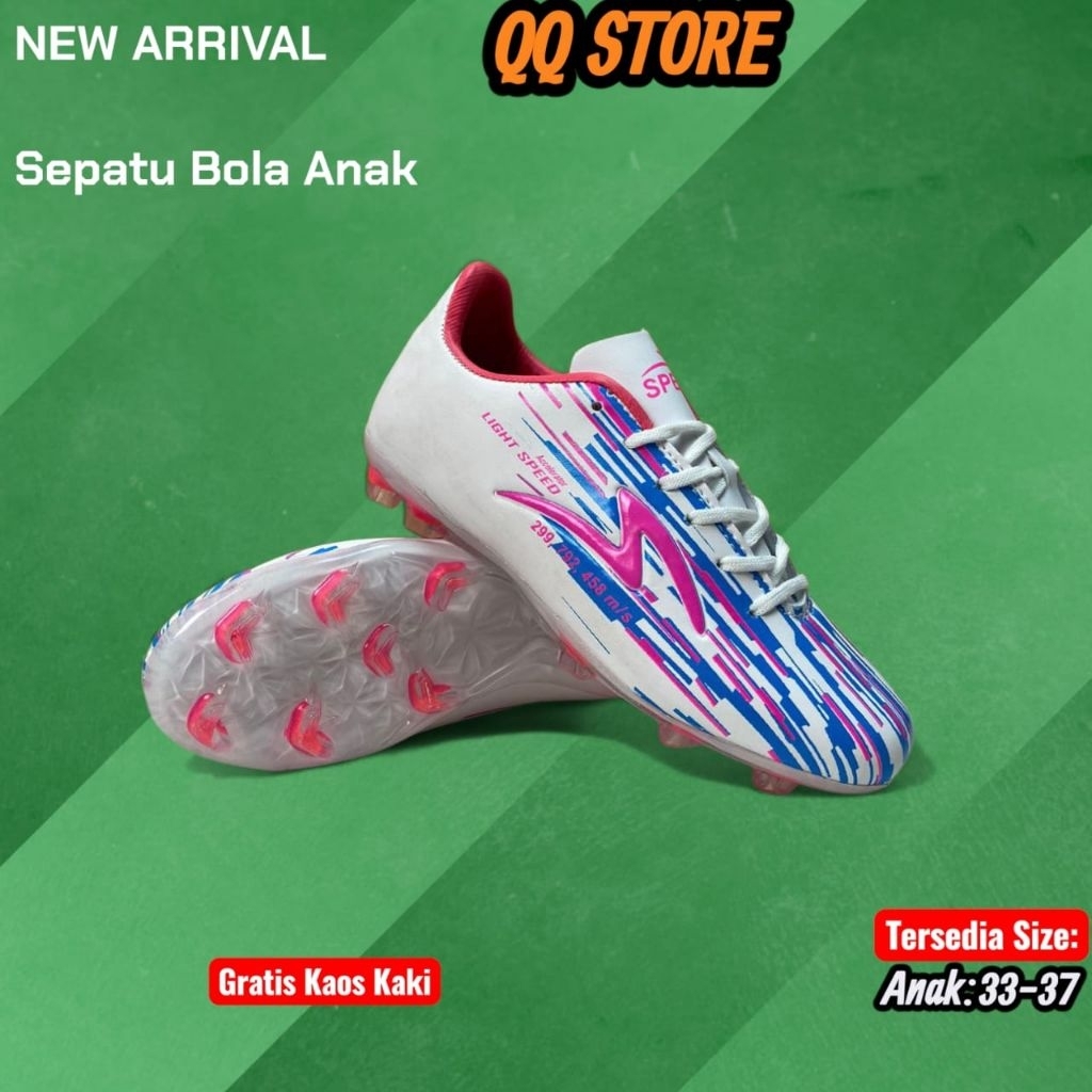 QQ Store_Sepatu Bola Anak Specs Light Speed Reborn 33-37 Sepatu Olahraga Anak Specs Premium Quality 