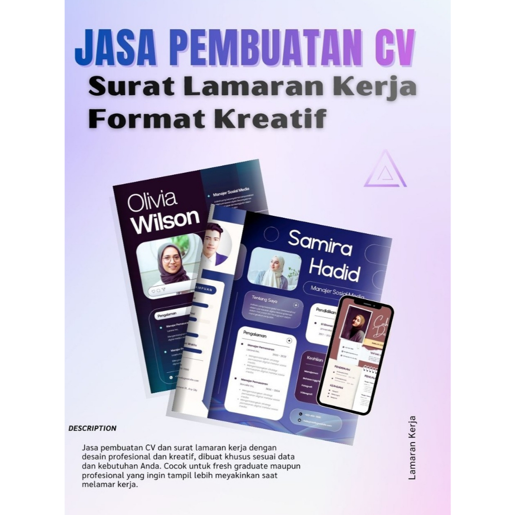 Jasa Pembuatan CV & Surat Lamaran Kerja Profesional | CV Kreatif Custom Cepat 24 Jam | Fresh Graduat