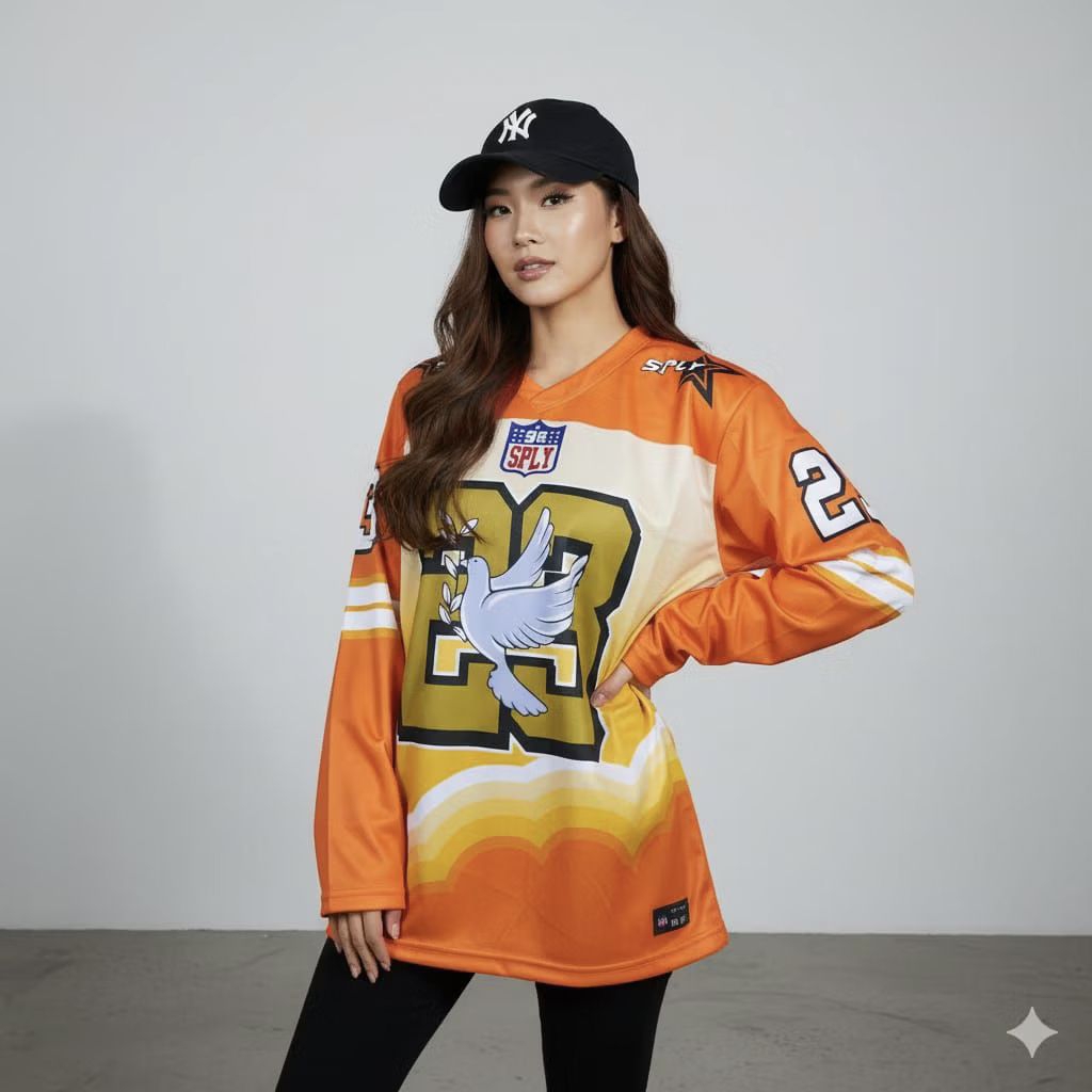 Jersey Streetwear Dewasa Tangan Panjang / Jersey Hockey Rugby / Jersey Vintage / Retro / NFL