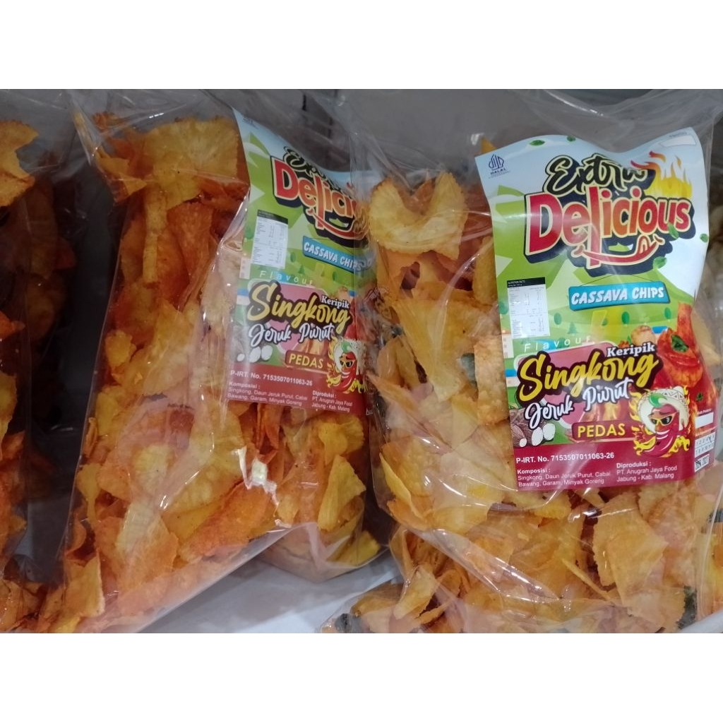 Keripik Singkong Jeruk Purut Pedas Delicious