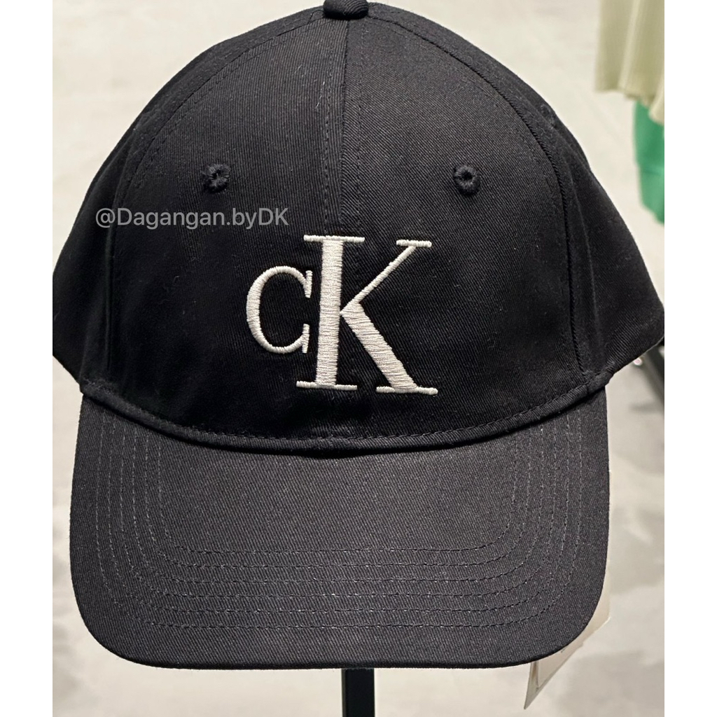 Topi Calvin Klein 3D Bordir Original 100% Black