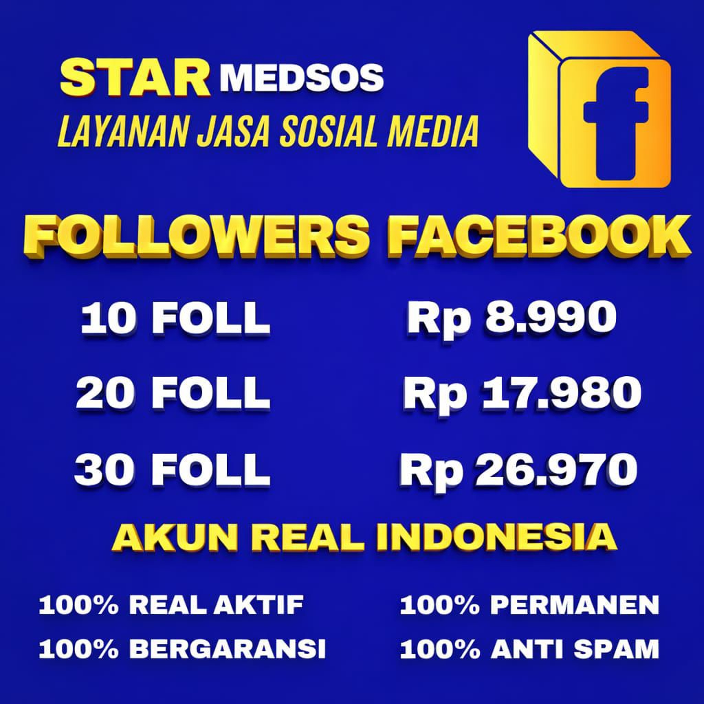 Follower Facebook (Akun Real Aktif Indonesia) Permanen