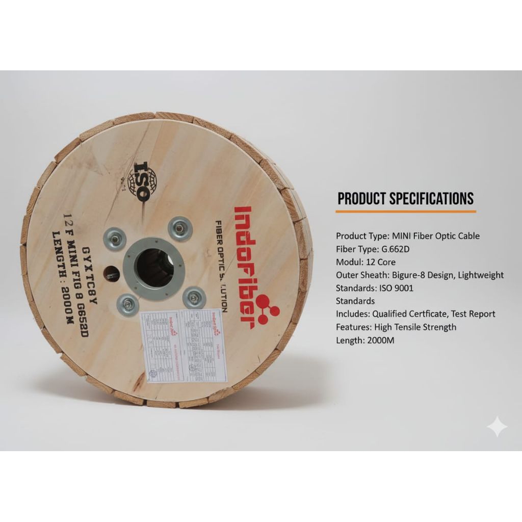 Kabel mini fiber optic  12 Core  indofiber