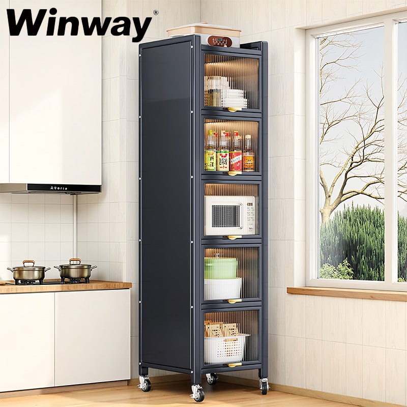 Lemari Dapur Serbaguna Lemari Piring Minimalis Rak Dapur Serbaguna Kabinet Penyimpanan