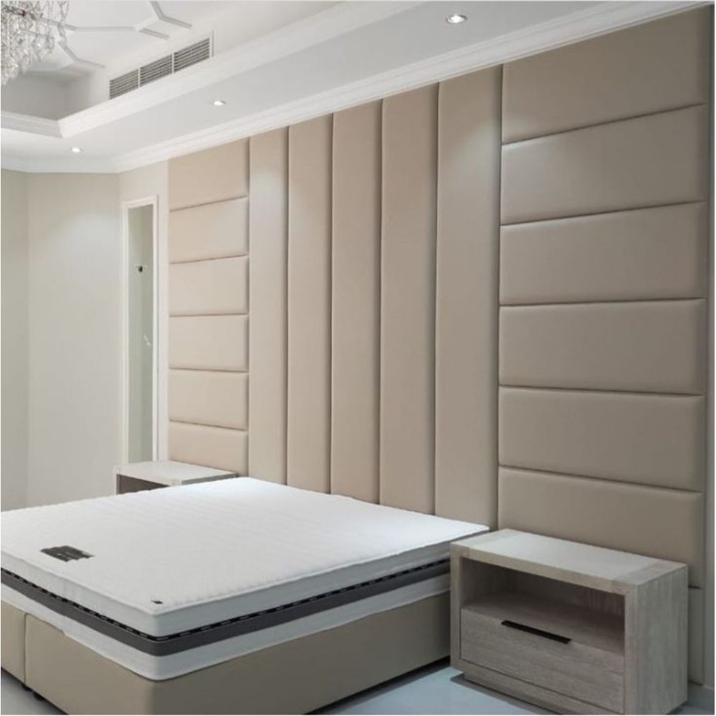 headboard sandaran tempat tidur mewah - wallpanel bedroom - wallpanel foam - hiasan dinding kamar ti