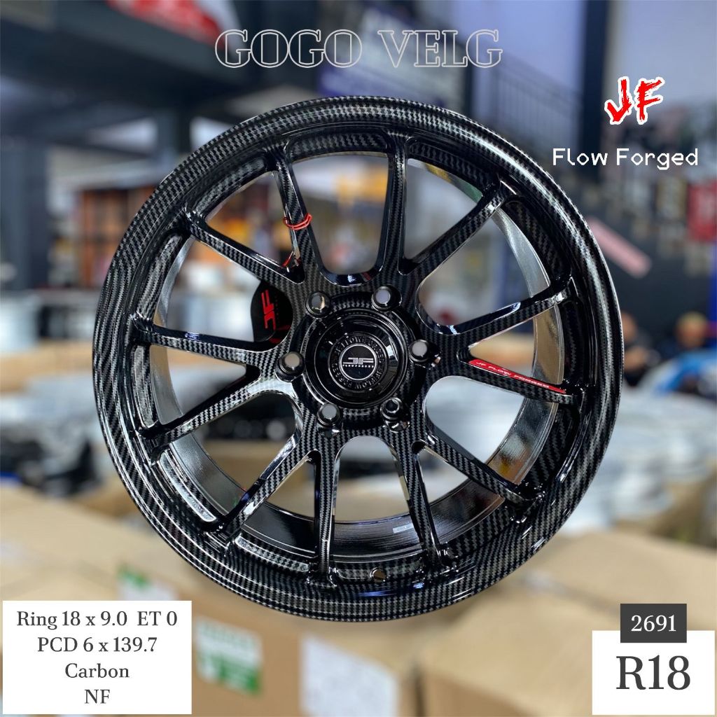 Velg Mobil R18 NF JF Luxury PCD 6X139,7 Lebar 9 ET 0 Fortuner Pajero Hilux Hiace Dmax Ring 18 Carbon