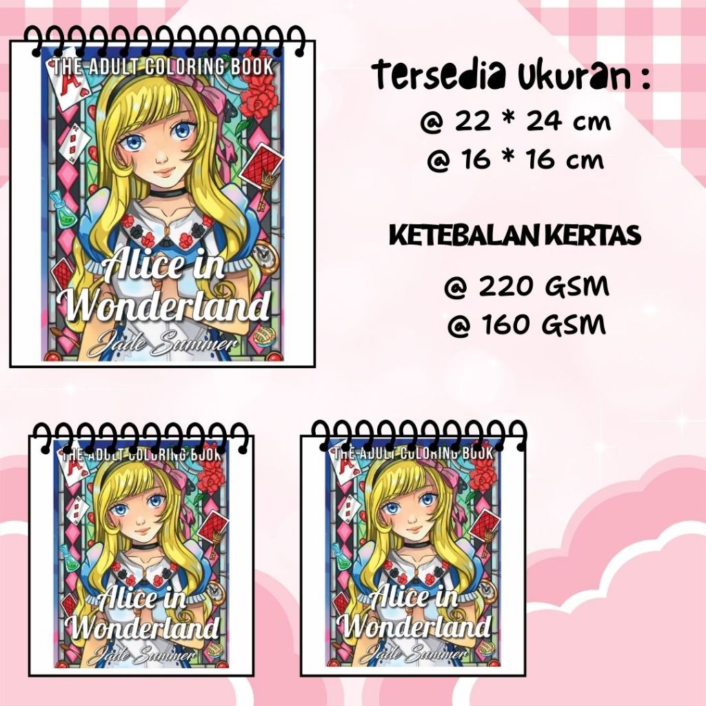 ALICE IN WONDERLAND Buku Mewarnai Terbaru Tema Bagus Gambar Jelas HD Kertas BC Tebal 220 GSM Murah