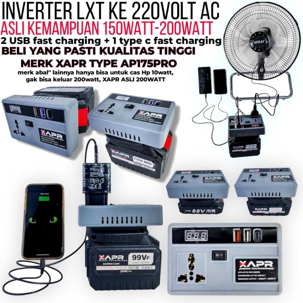 Inverter genset baterai LXT kelistrik 220volt PLN AC XAPR apr ap175pro pengubah baterai jadi listrik