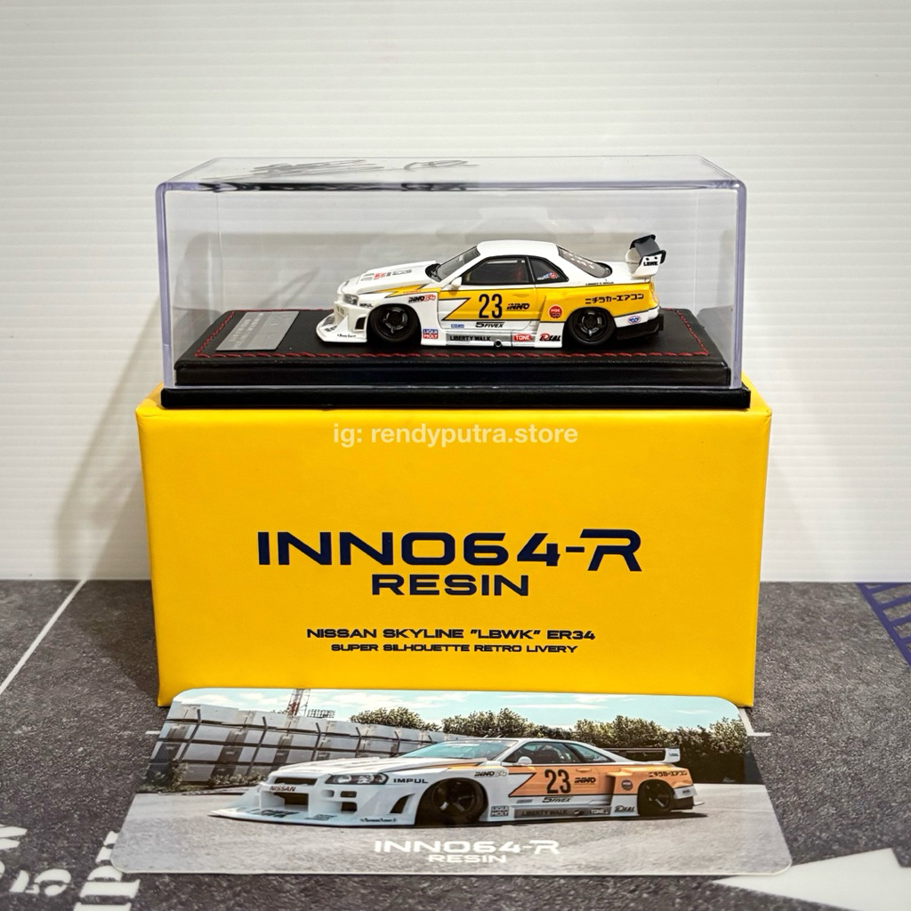 INNO64 RESIN Nissan Skyline LBWK ER34 LB-Super Silhouette Retro Livery Sign Wataru Kato from LBWK