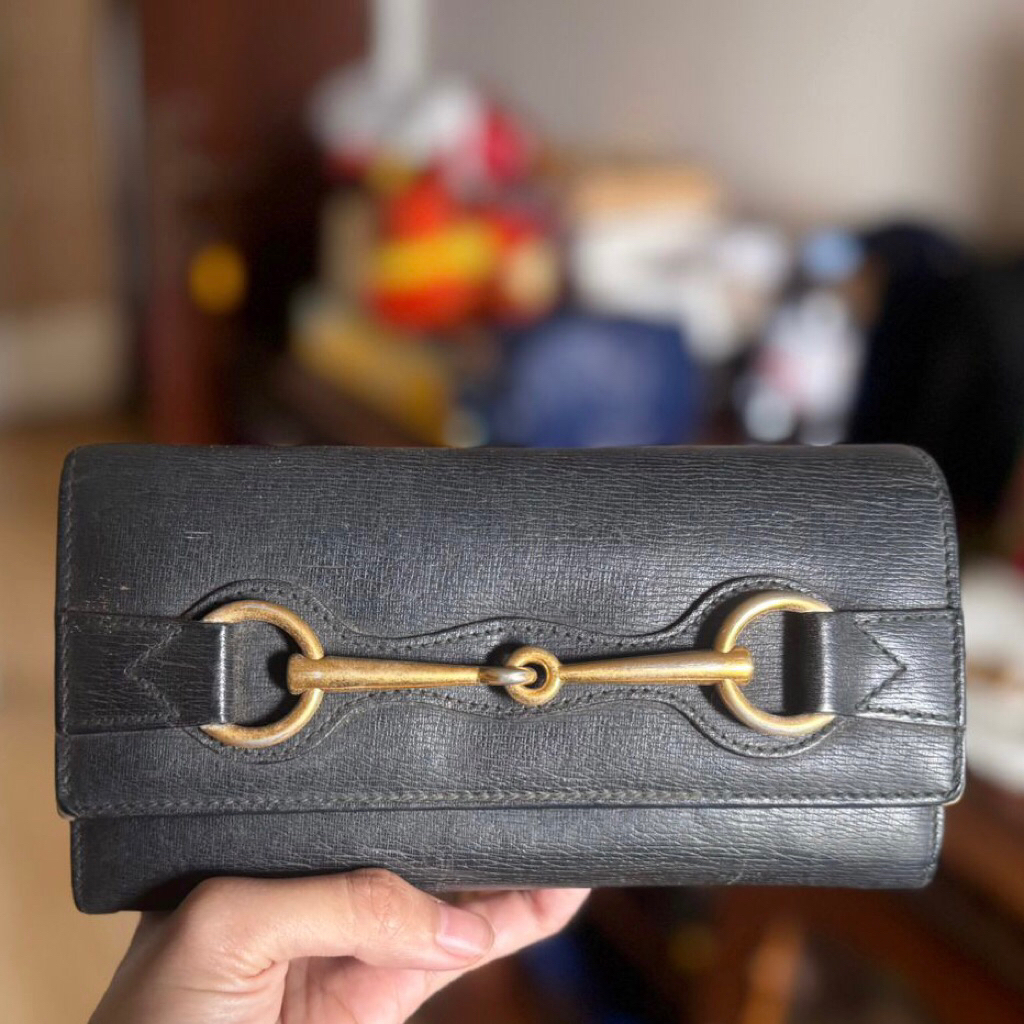 Preloved Dompet Gucci Black Leather 100% asli original