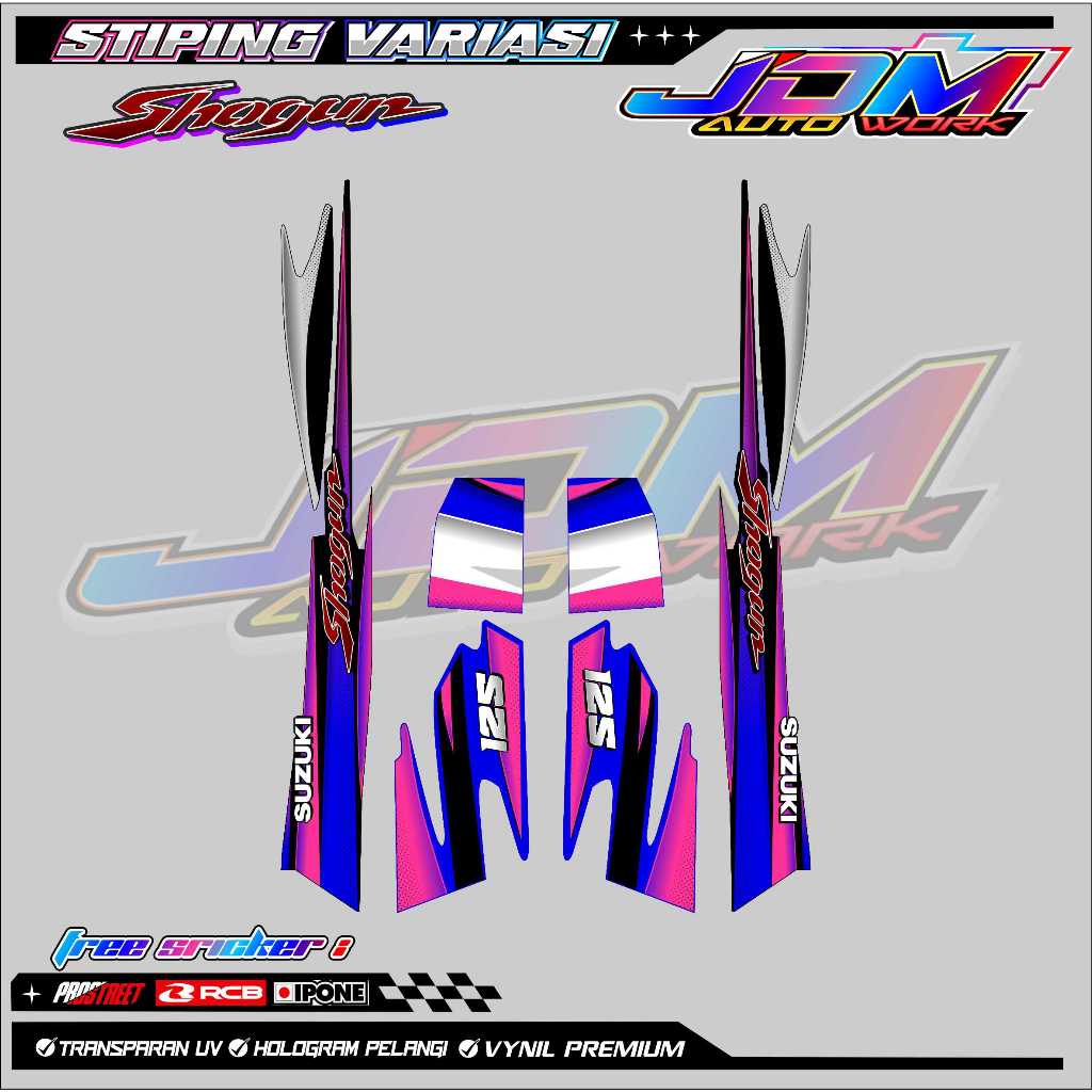 STRIPING VARIASI SUZUKI SHOGUN 125 R / STIKER LIST MOTOR SHOGUN 125 R