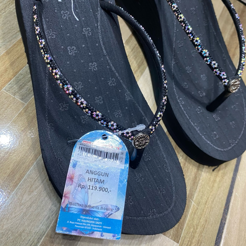 ANDO - ANDO JEPIT WEDGES 7cm ANGGUN - ANDO SANDAL JEPIT WEDGES WANITA