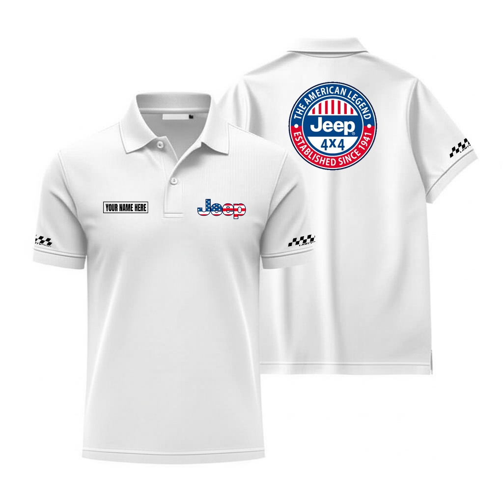 polo shirt amerikan jeep community merchandise 24s cvc cotton fleece premium