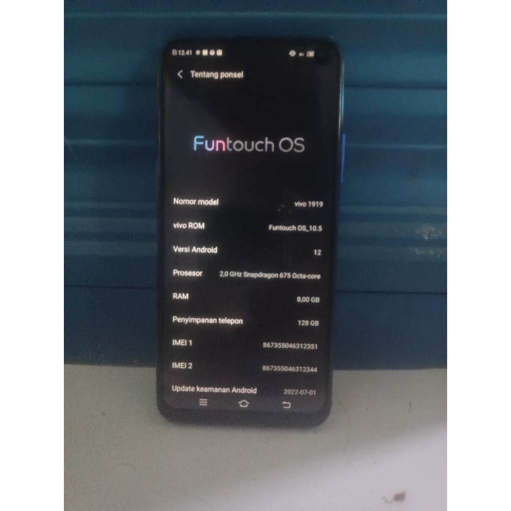 Vivo v19 Ram 8/128 second (bekas)