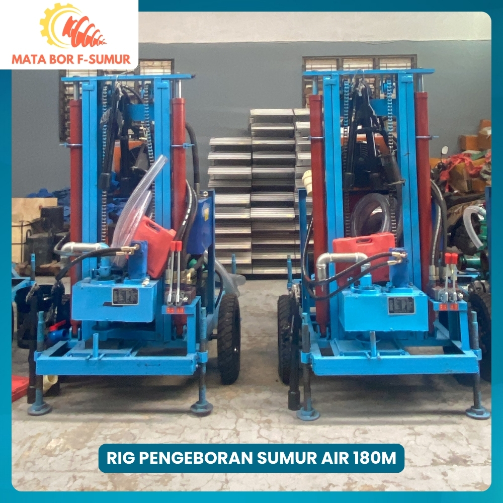 Rig Bor Sumur DR-180 Diesel Kedalaman 180M - Mesin Bor Air Hidrolik Roda Portable untuk Proyek