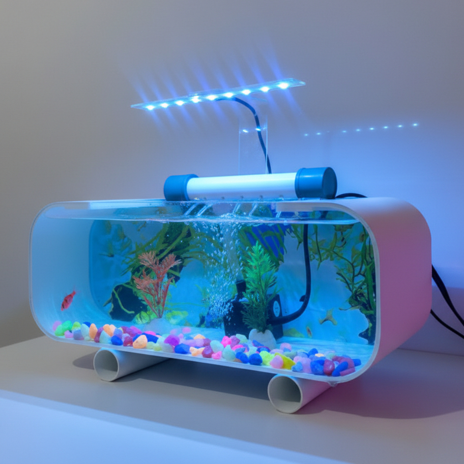 Aquarium Akrilik 30cm Fullset Elegan Minimalis | Aquarium Ikan Cupang/Hias